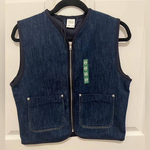 Zara Other - NWT ZARA Unisex Kids Size 8/9 Blue Denim Vest